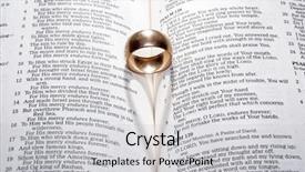  Presentation with christian wedding - Audience pleasing theme consisting of wedding ring on a bible backdrop and a light gray colored foreground