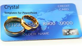  Presentation with golden wedding - PPT layouts having wedding rings and credit card background and a light blue colored foreground