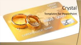  Presentation with wedding card - Beautiful PPT theme featuring wedding rings and credit card backdrop and a  colored foreground