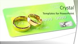  Presentation with wedding card - Audience pleasing presentation theme consisting of wedding rings and credit card backdrop and a blonde colored foreground