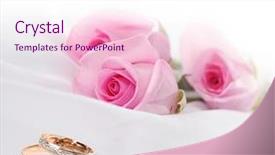  Presentation with pink wedding - Colorful slide deck enhanced with wedding rings and pink roses backdrop and a lemonade colored foreground