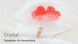  Presentation with wedding rings - Presentation theme consisting of wedding rings and two hearts background and a light gray colored foreground