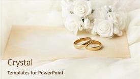  Presentation with wedding invitation - PPT theme enhanced with wedding rings and wedding invitation background and a lemonade colored foreground