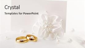  Presentation with wedding invitation - PPT theme featuring wedding rings and wedding invitation background and a sky blue colored foreground