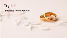  Presentation with wedding invitation - Amazing slide deck having wedding rings and wedding invitation backdrop and a sky blue colored foreground