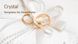  Presentation with rings as a wedding - PPT theme featuring wedding rings bright white background background and a lemonade colored foreground