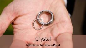  Presentation with hold hand - Presentation theme having wedding rings hold in hand by best man background and a coral colored foreground