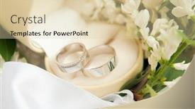  Presentation with wedding rings - Audience pleasing presentation design consisting of wedding rings in a box backdrop and a lemonade colored foreground