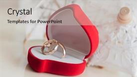  Presentation with wedding rings - Colorful presentation design enhanced with mens day - wedding rings in a box backdrop and a light gray colored foreground