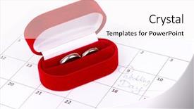 Presentation with wedding rings - Theme having wedding-rings-in-red-box background and a white colored foreground