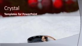  Presentation with commitment - Presentation theme featuring wedding-rings-in-snow background and a  colored foreground