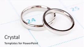  Presentation with white wedding - Slide deck consisting of wedding rings isolated on white background and a pink colored foreground