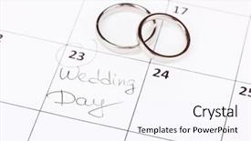  Presentation with white wedding - PPT layouts enhanced with wedding rings isolated on white background and a sky blue colored foreground