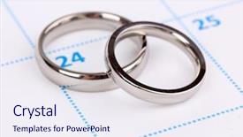  Presentation with wedding white - Audience pleasing slides consisting of wedding rings isolated on white backdrop and a  colored foreground