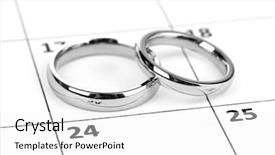  Presentation with rings as a wedding - Beautiful presentation theme featuring wedding rings isolated on white backdrop and a  colored foreground