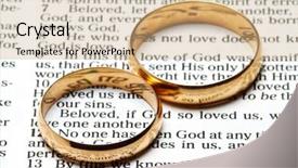  Presentation with wedding rings - Beautiful PPT theme featuring wedding rings on a bible backdrop and a coral colored foreground