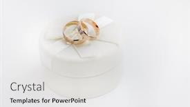  Presentation with wedding rings - Presentation theme with wedding-rings-on-a-box background and a light gray colored foreground