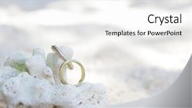  Presentation with tropical wedding - Presentation theme having wedding rings on a coral background and a white colored foreground