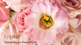  Presentation with pink wedding - Presentation featuring wedding-rings-on-a-pink background and a lemonade colored foreground