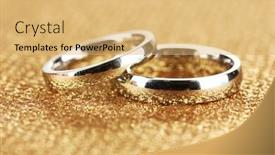  Presentation with wedding rings - Colorful slides enhanced with wedding rings on bright background backdrop and a yellow colored foreground