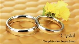  Presentation with wedding rings - Presentation theme with clibing along the marbree's ridge traverse in the mt blanc massif background and a ocean colored foreground