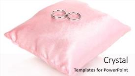  Presentation with wedding rings - Slides having wedding rings on satin pillow background and a  colored foreground