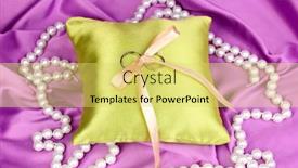  Presentation with purple wedding - Cool new slide set with wedding rings on satin pillow on purple cloth background backdrop and a yellow colored foreground