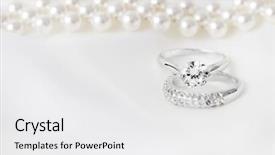  Presentation with wedding - Cool new slide set with wedding rings on white background backdrop and a white colored foreground