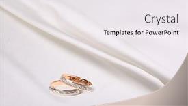  Presentation with white wedding - Presentation theme with wedding-rings-on-white-beige background and a white colored foreground