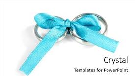  Presentation with wedding rings - Amazing presentation theme having wedding rings tied with ribbon backdrop and a white colored foreground