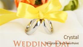  Presentation with white wedding - Colorful theme enhanced with wedding rings tied with ribbon backdrop and a lemonade colored foreground
