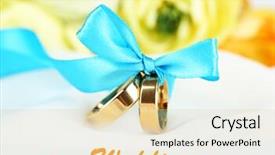  Presentation with wedding white - Amazing presentation design having wedding rings tied with ribbon on white fabric background backdrop and a lemonade colored foreground