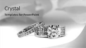  Presentation with diamonds - Colorful presentation design enhanced with wedding rings with brilliant backdrop and a light gray colored foreground
