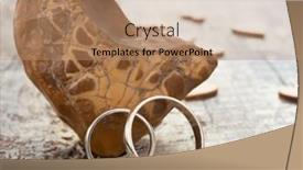  Presentation with wedding rings - Slides consisting of wedding-rings-with-heart-shape background and a coral colored foreground