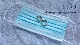  Presentation with divorce - Slides consisting of wedding-rings-with-surgical-mask background and a light blue colored foreground