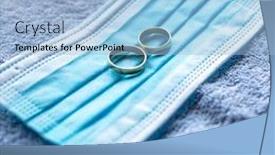  Presentation with divorce - Presentation enhanced with wedding-rings-with-surgical-mask background and a light blue colored foreground