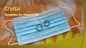  Presentation with wedding rings - Amazing presentation theme having wedding-rings-with-surgical-mask backdrop and a tawny brown colored foreground