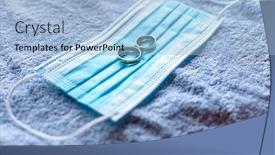  Presentation with wedding rings - PPT theme consisting of wedding-rings-with-surgical-mask background and a light blue colored foreground