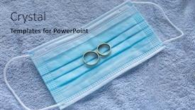  Presentation with wedding rings - Beautiful slide set featuring wedding-rings-with-surgical-mask backdrop and a light blue colored foreground