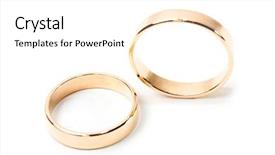  Presentation with wedding rings - Presentation theme enhanced with wedding rings background and a white colored foreground
