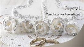  Presentation with wedding rings - Beautiful presentation theme featuring wedding-rings backdrop and a light gray colored foreground