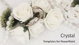  Presentation with wedding rings - Presentation theme having wedding rings background and a light gray colored foreground