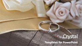  Presentation with wedding ring - Amazing slide deck having wedding rings backdrop and a gray colored foreground