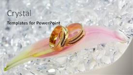  Presentation with wedding rings - Amazing presentation theme having yoga woman on a dock by the ocean backdrop and a light blue colored foreground