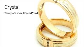  Presentation with wedding rings - Audience pleasing PPT theme consisting of wedding rings backdrop and a white colored foreground