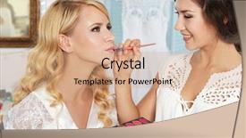  Presentation with makeup artist - Colorful slides enhanced with wedding salon - professional makeup artist applying lip backdrop and a coral colored foreground