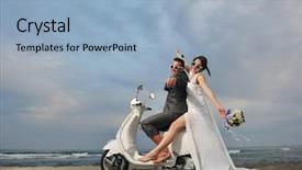  Presentation with beach wedding - Amazing theme having wedding sce of bride backdrop and a light blue colored foreground