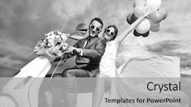  Presentation with beach wedding - Slide deck consisting of wedding sce of bride background and a light gray colored foreground