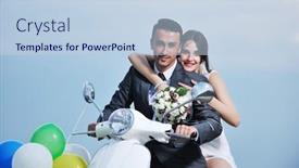  Presentation with beach wedding - Slides enhanced with wedding-sce-of-bride background and a lemonade colored foreground