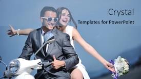  Presentation with beach wedding - Presentation consisting of wedding-sce-of-bride background and a light blue colored foreground